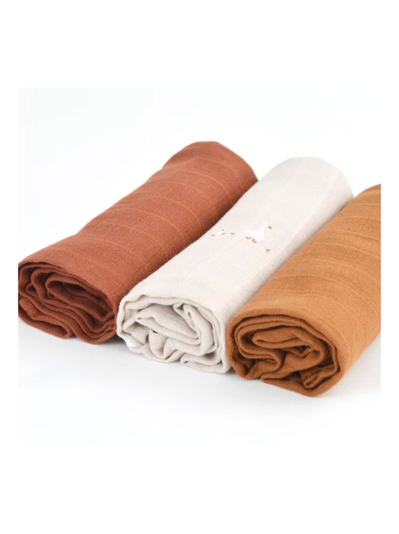 Lot de 3 langes en mousseline Nils Multicolore - Kiabi