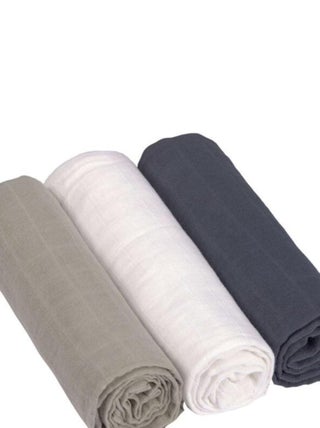 Lot de 3 langes en mousseline Olive