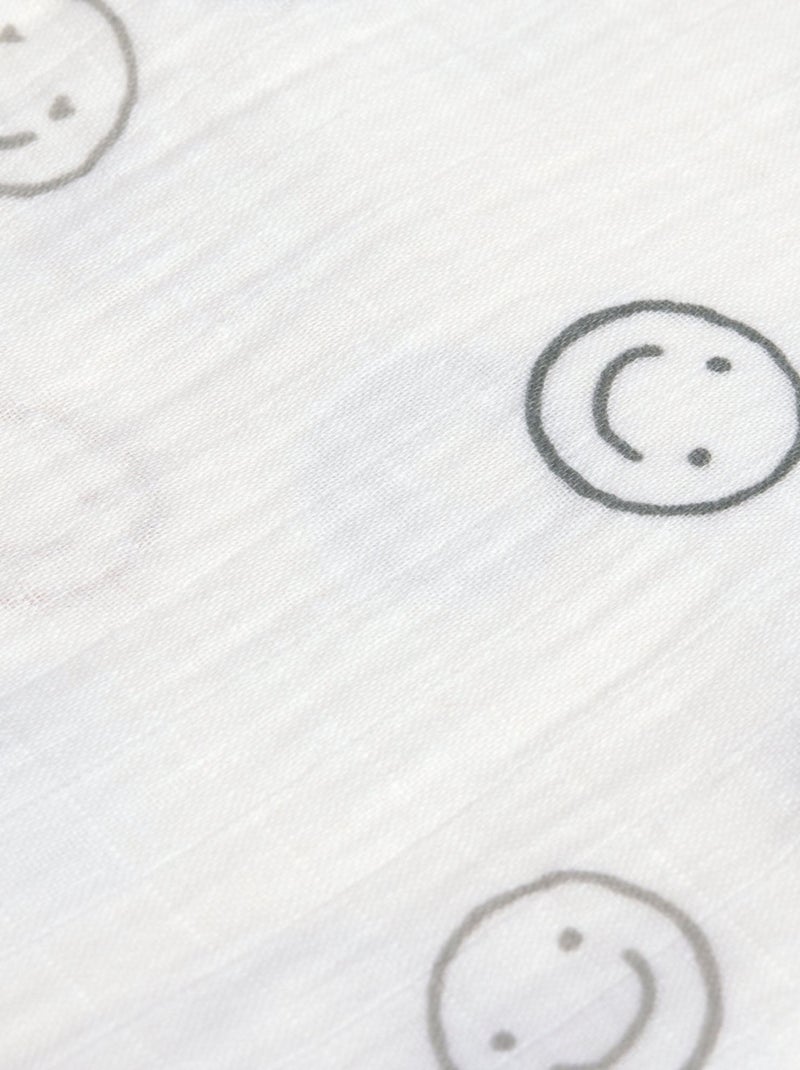 Lot de 3 langes en mousseline Tiny Smile Blanc - Kiabi
