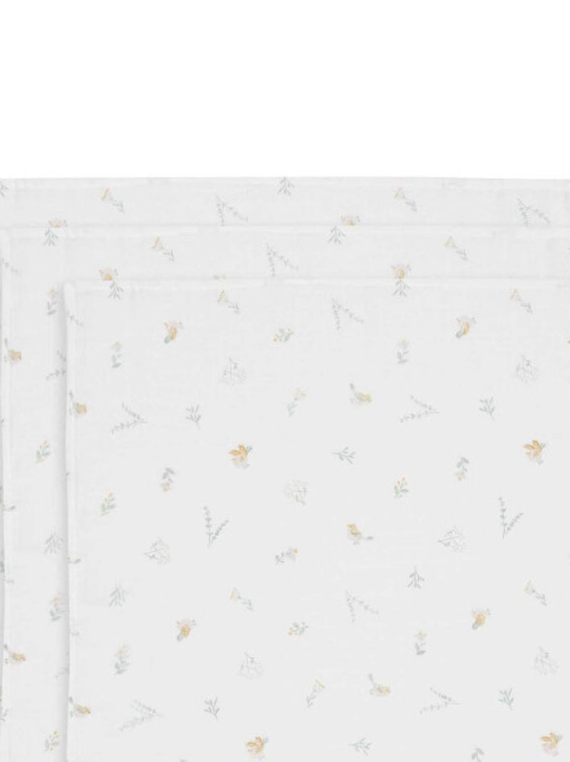 Lot de 3 langes gaze de coton Blanc - Kiabi