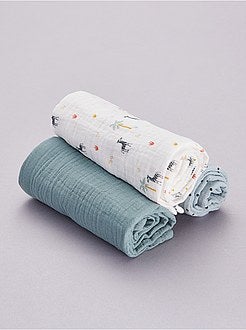 Lot de 3 langes imprimés - Kiabi