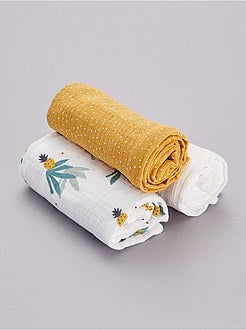 Lot de 3 langes imprimés - Kiabi