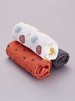 Lot de 3 langes imprimés - Kiabi