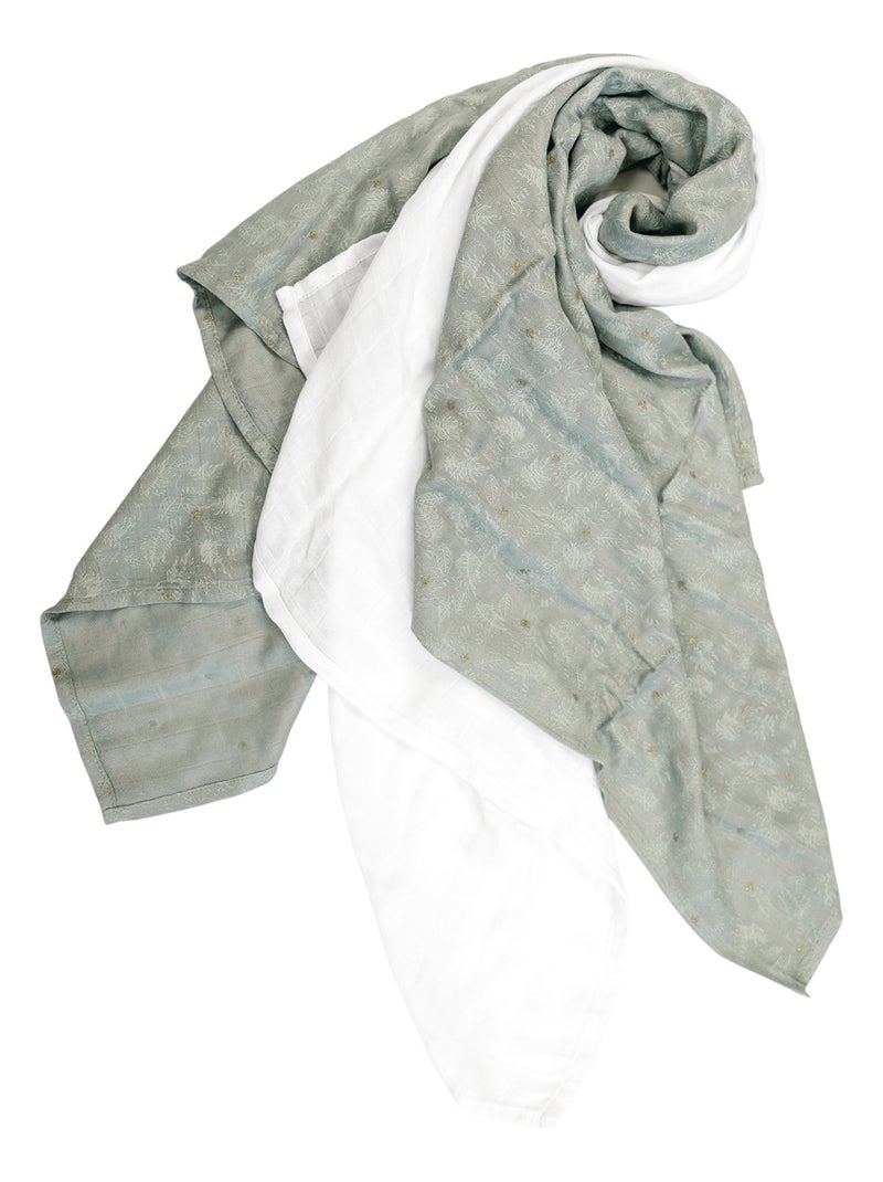 Lot de 3 langes Jungle et blanc Vert - Kiabi