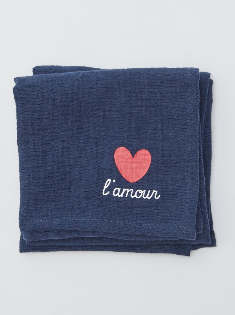 Lot de 3 langes Marine - Kiabi