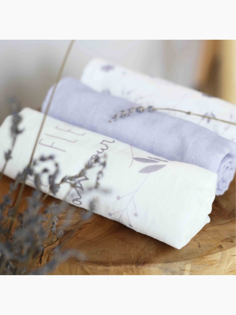 Lot De 3 Langes Mauve lilas - Kiabi