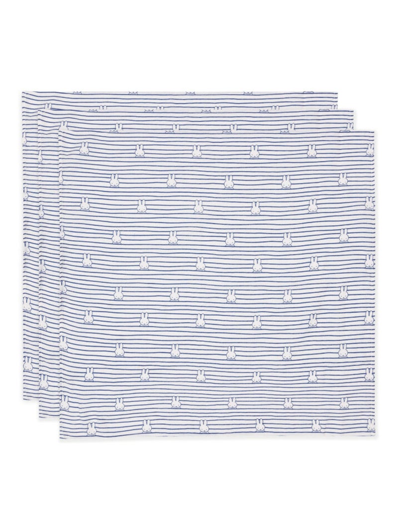 Lot de 3 langes Miffy gaze de coton Bleu - Kiabi