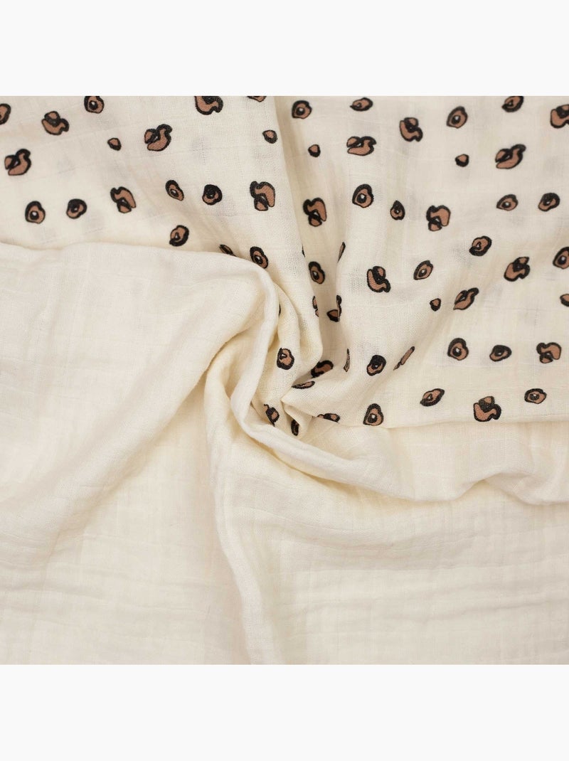 Lot de 3 langes motif léopard Beige - Kiabi