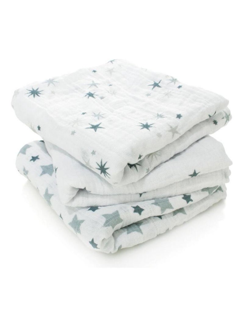 Lot de 3 langes Musy étoile Twinkle (70 x 70 cm) Gris - Kiabi