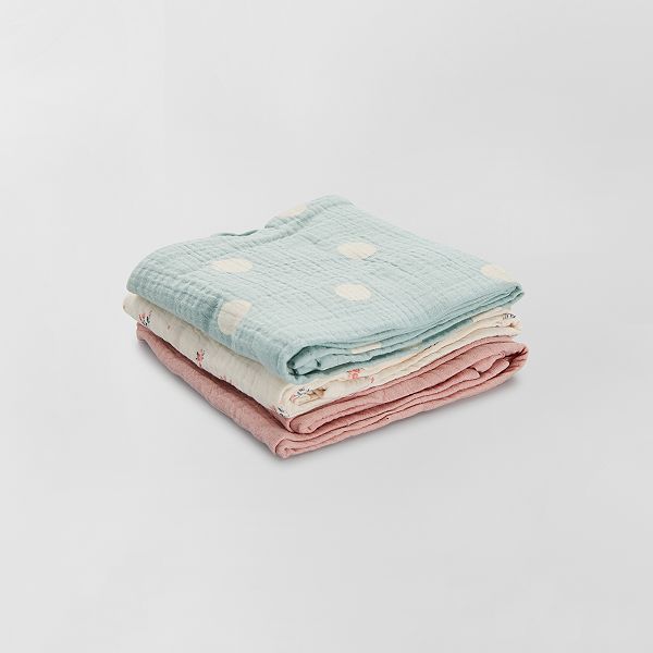 Lot De 3 Langes Bebe Fille Lapin Carreaux Kiabi 7