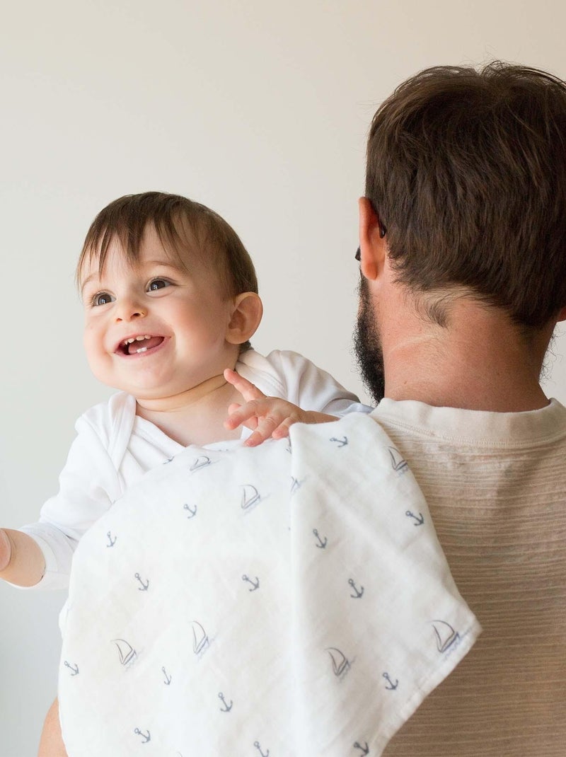 lot de 3 langes pour bébé Bleu - Kiabi