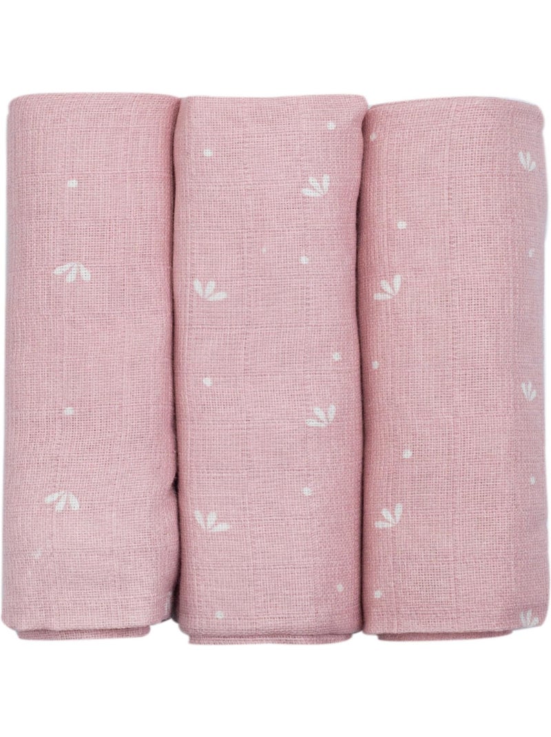 Lot de 3 langes pour bébé Rose - Kiabi