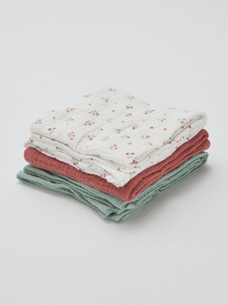 Lot de 3 langes unisexe en éponge Beige - Kiabi