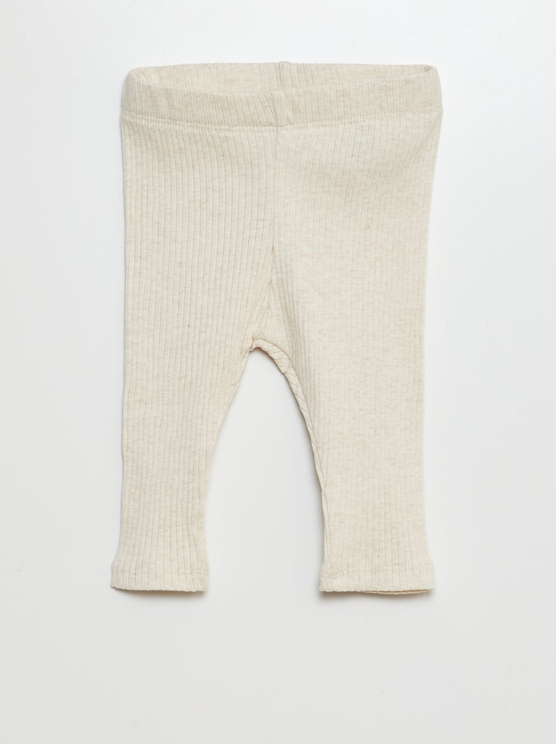 Lot de 3 leggings côtelés Noir/marron/beige - Kiabi