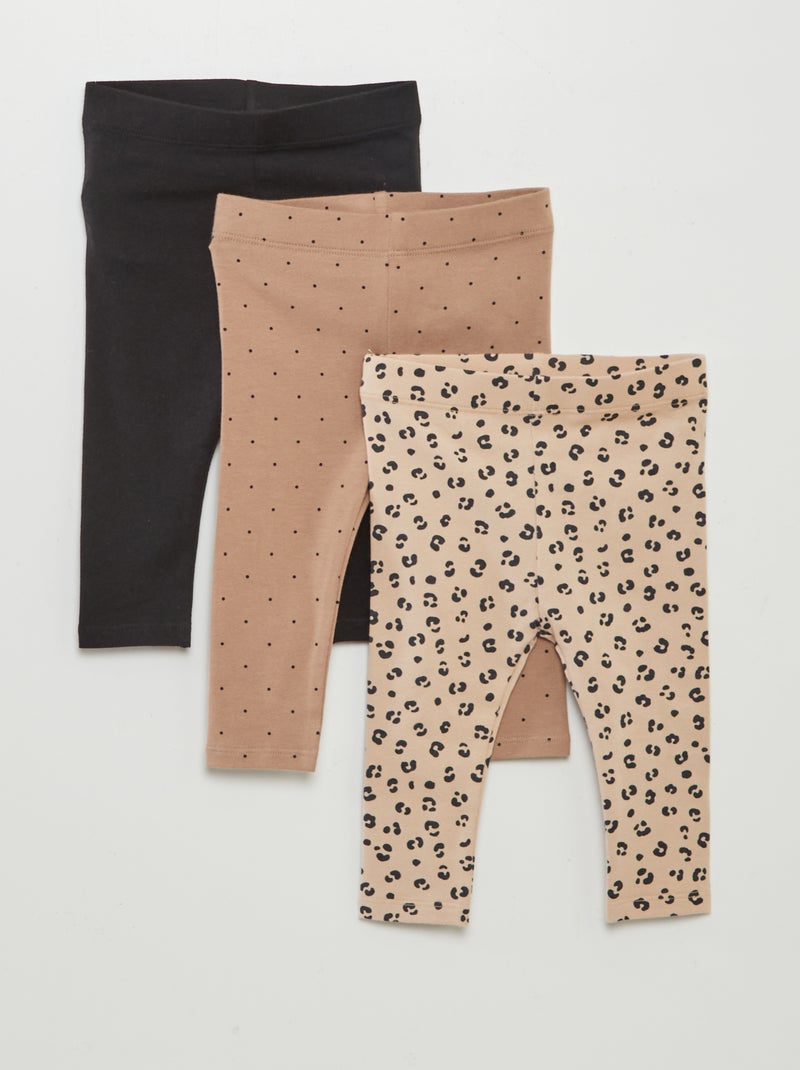 Lot de 3 leggings longs Beige - Kiabi