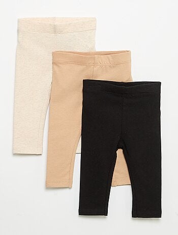 Lot de 3 leggings unis en jersey