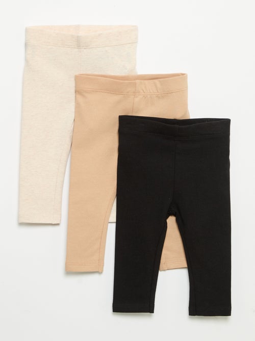 Lot de 3 leggings unis en jersey - Kiabi