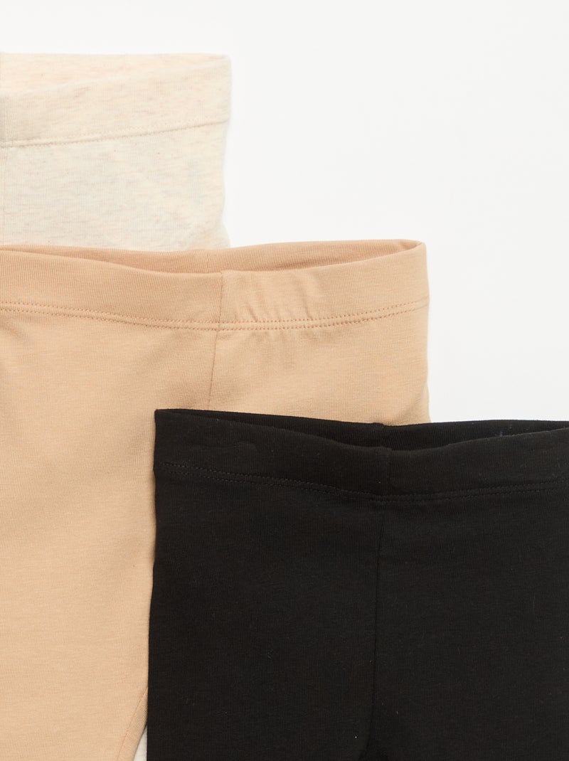 Lot de 3 leggings unis en jersey Noir - Kiabi
