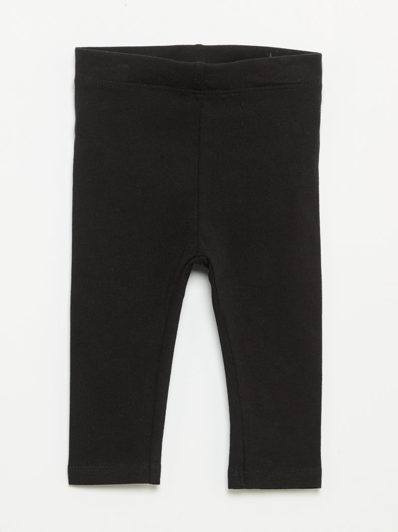 Lot de 3 leggings unis en jersey Noir - Kiabi