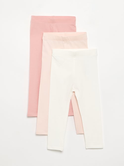 Lot de 3 leggings unis en jersey - Kiabi
