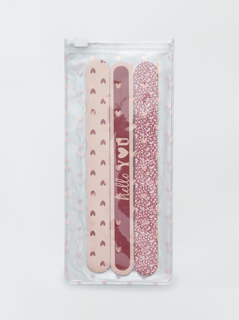 Lot de 3 limes à ongles Rose - Kiabi