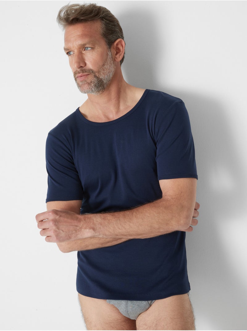 Lot de 3 maillots de corps col rond - DAXON Bleu Bleu marine - Kiabi