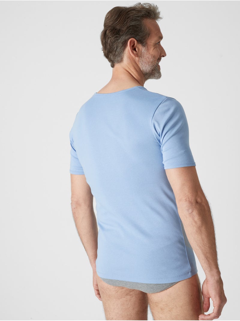 Lot de 3 maillots de corps col rond - DAXON Bleu Bleu marine - Kiabi