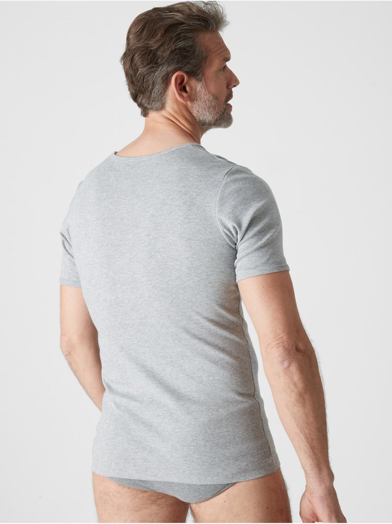 Lot de 3 maillots de corps col rond - DAXON Gris chiné - Kiabi