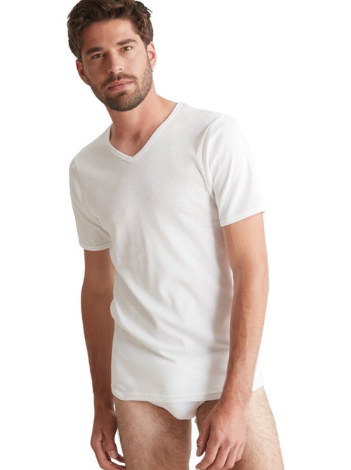 Lot de 3 maillots de corps col V coton - DAXON - Kiabi