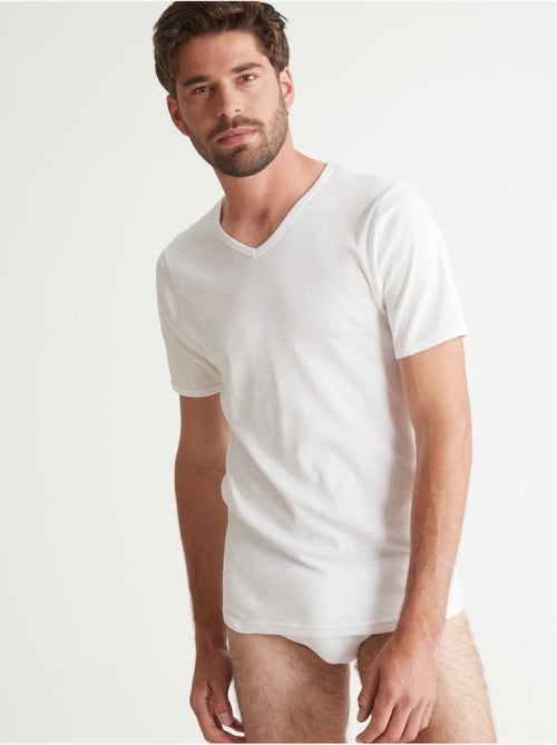 Lot de 3 maillots de corps col V coton - DAXON - Kiabi
