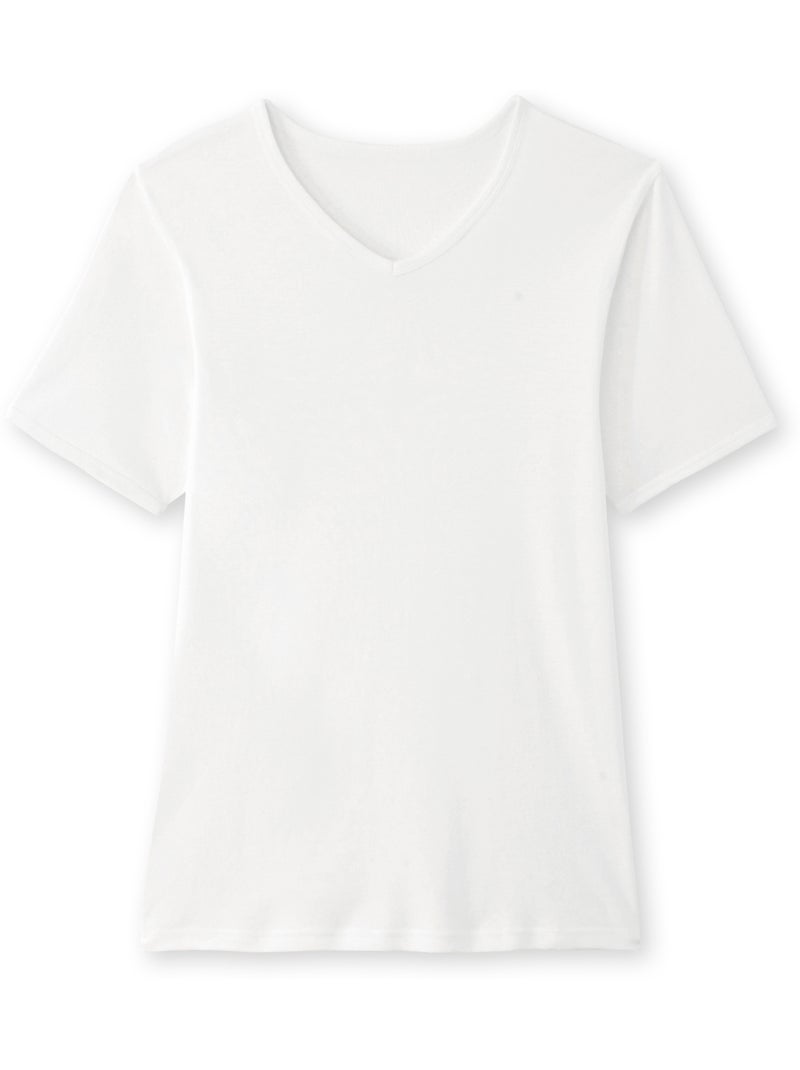 Lot de 3 maillots de corps col V coton - DAXON Blanc Blanc - Kiabi