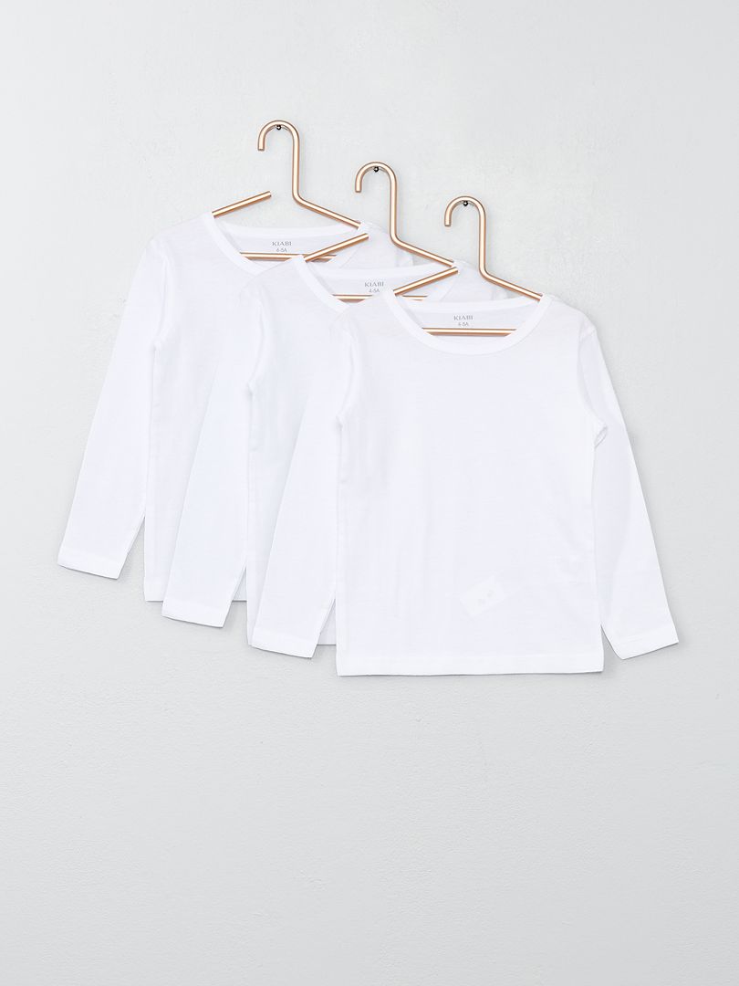 Lot de 3 maillots de corps en coton blanc - Kiabi