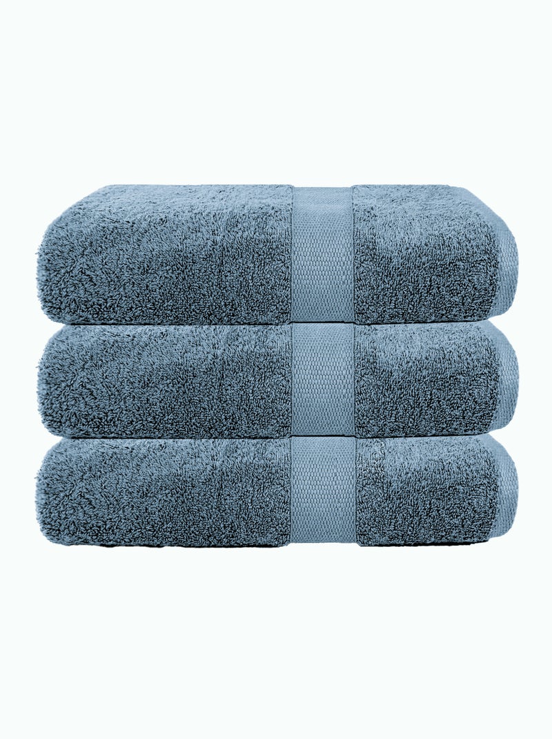 Lot de 3 maxi draps de bain 500 gr/m2 100% coton Bleu - Kiabi
