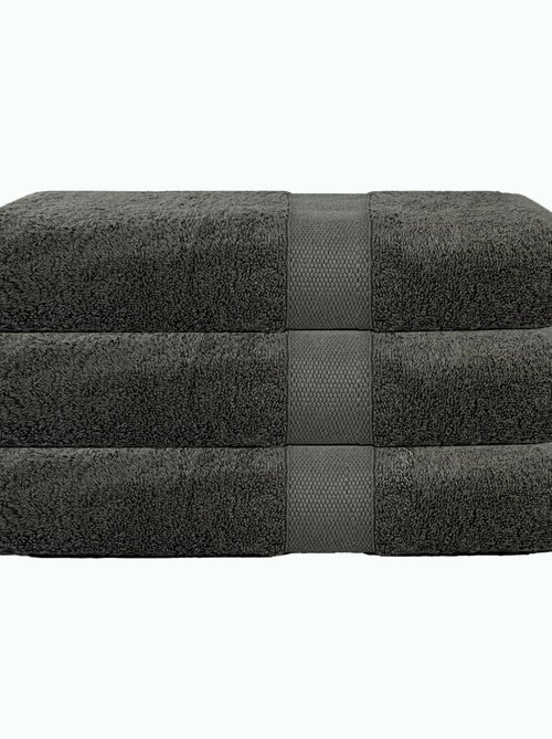 Lot de 3 maxi draps de bain 500 gr/m2 100% coton - Kiabi