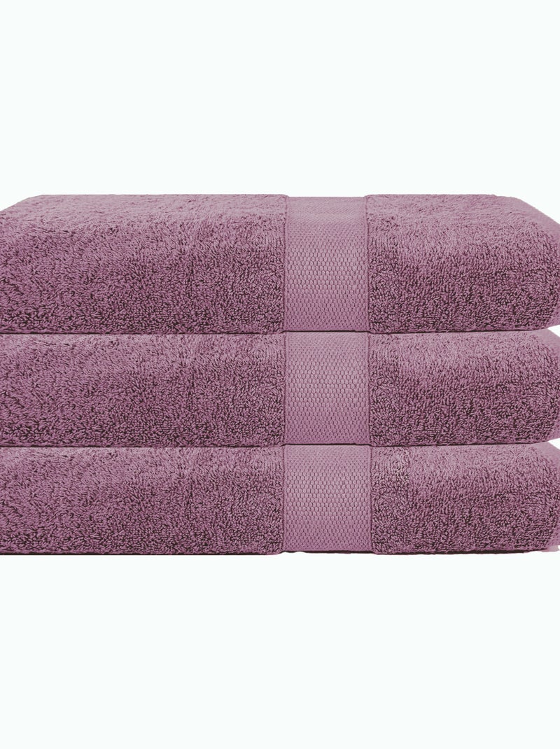 Lot de 3 maxi draps de bain 500 gr/m2 100% coton Mauve - Kiabi