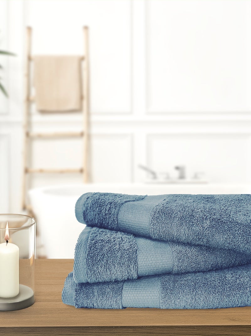 Lot de 3 maxi draps de bain 500 gr/m2 100%coton Bleu - Kiabi