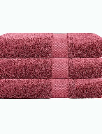 Lot de 3 maxi draps de bain 500 gr/m2 100%coton