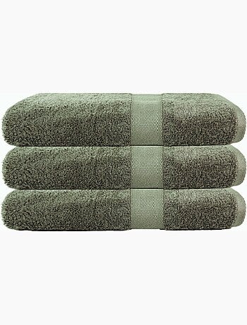 Lot de 3 maxi draps de bain 500 gr/m2 100%coton