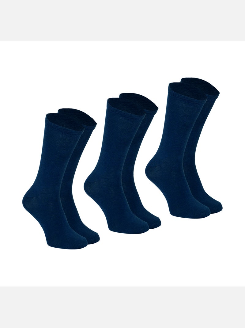 Lot de 3 mi-chaussettes homme my petit prix athena Bleu marine - Kiabi