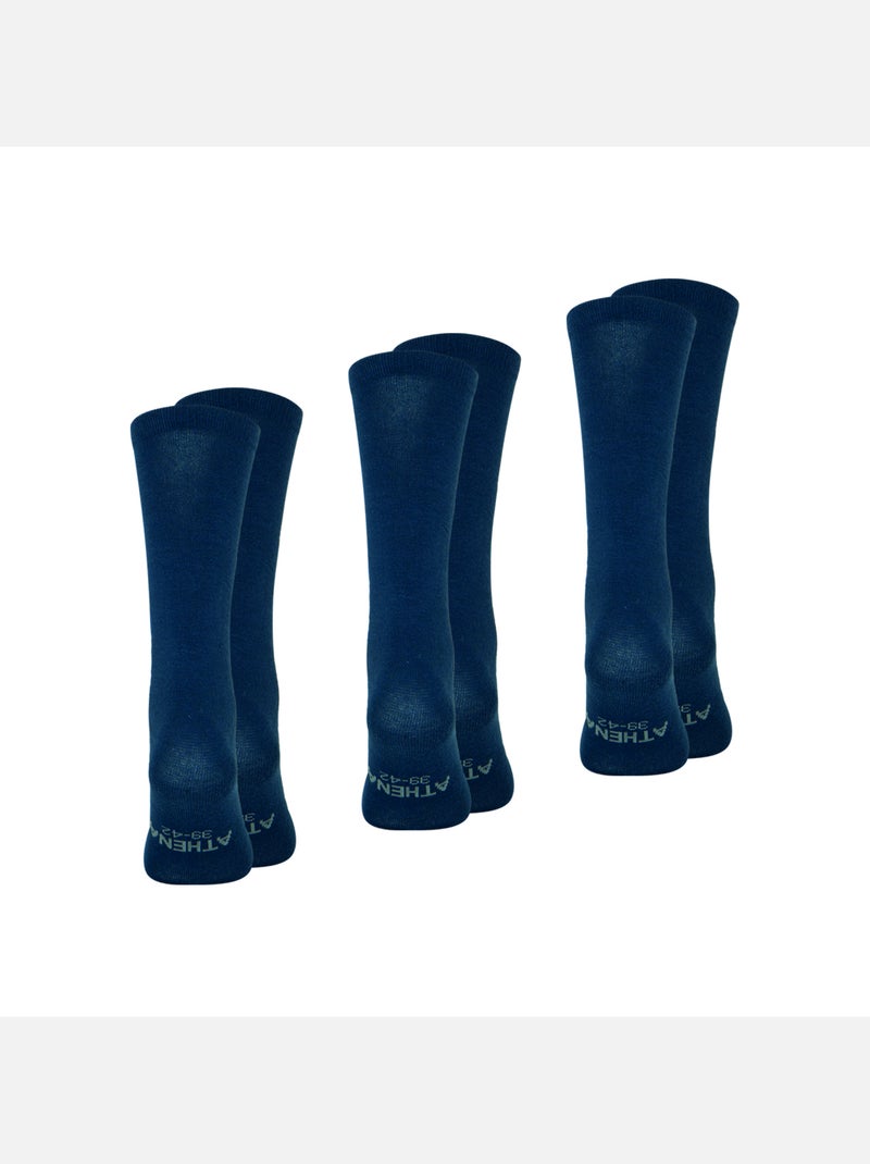 Lot de 3 mi-chaussettes homme my petit prix athena Bleu marine - Kiabi