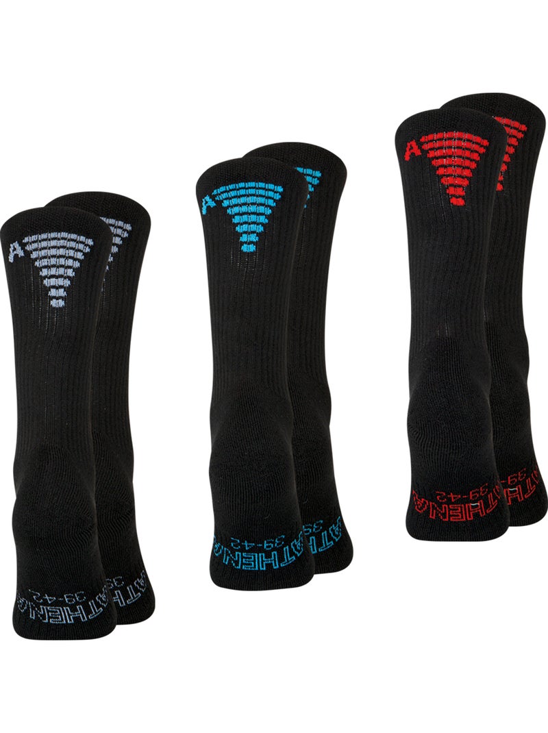 Lot de 3 mi-chaussettes homme Training Dry Athena Noir - Kiabi