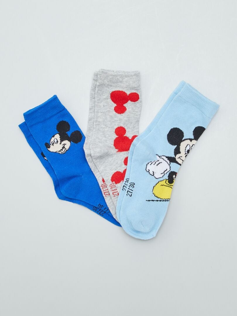 Lot de 3 mi-chaussettes 'Mickey' Bleu - Kiabi