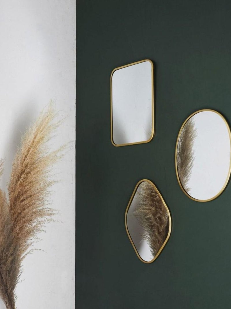 Lot de 3 miroirs contour D Co Doré/or - Kiabi