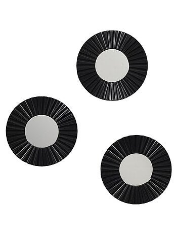 Lot de 3 miroirs diamètre 19cm coloris noir