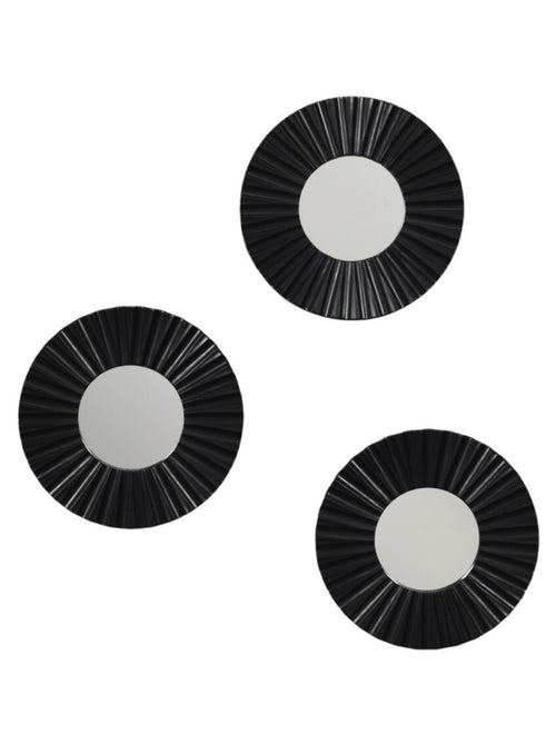 Lot de 3 miroirs diamètre 19cm coloris noir - Kiabi