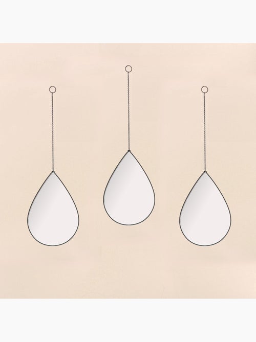 Lot de 3 miroirs forme goutte 28x19cm - Kiabi