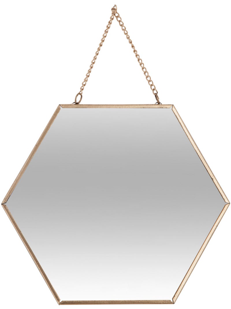 Lot de 3 miroirs hexagonaux suspendus en métal doré LENY Doré - Kiabi