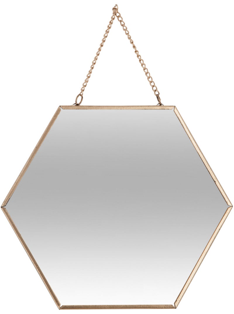 Lot de 3 miroirs hexagonaux suspendus en métal doré LENY Doré - Kiabi
