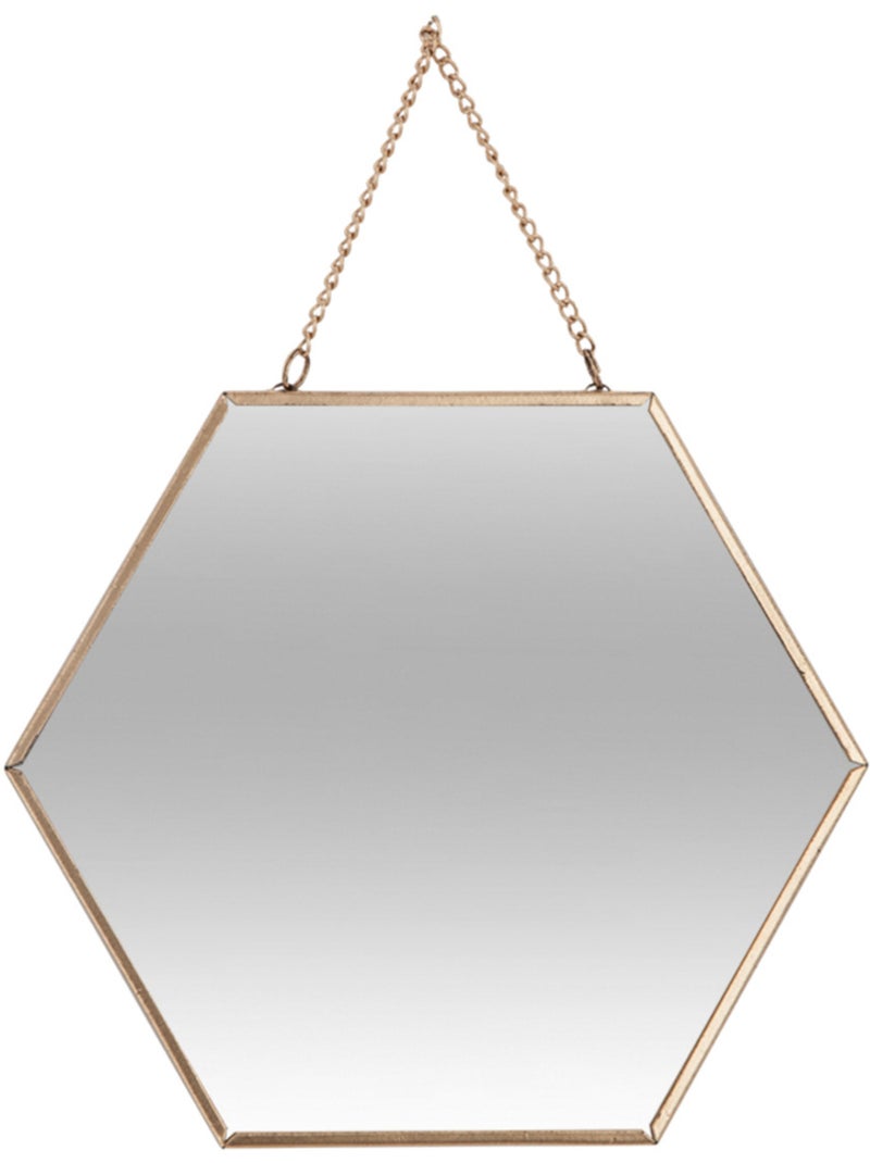 Lot de 3 miroirs hexagonaux suspendus en métal doré LENY Doré - Kiabi