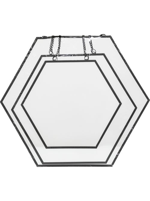 Lot de 3 miroirs hexagonaux suspendus en métal doré LENY - Kiabi Lot de 3 miroirs hexagonaux suspendus en métal doré LENY - Kiabi